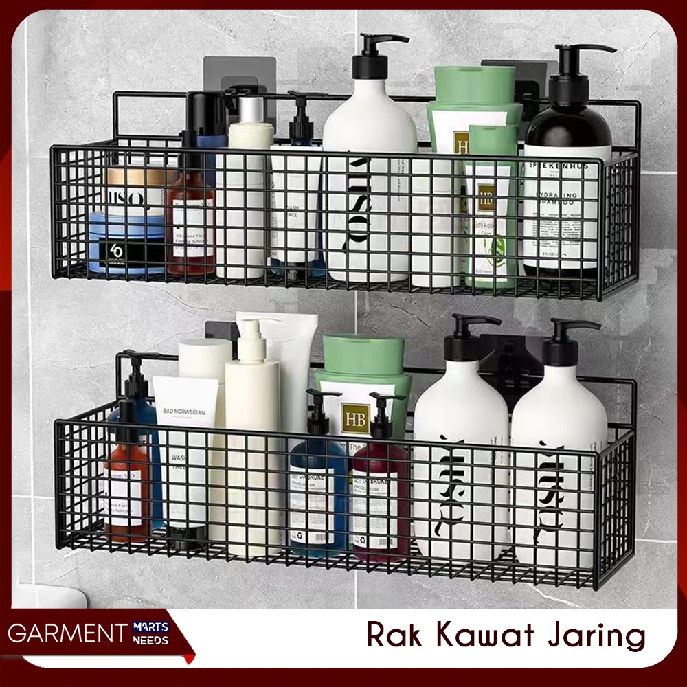 Jual Rak Gantung Kamar Mandi Sabun Besi Hitam Keranjang Jaring Kotak