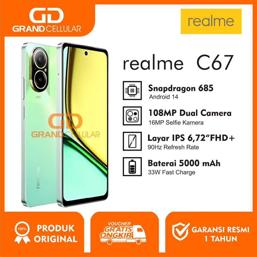 Jual REALME C67 8GB RAM 128GB ROM 8GB RAM 256GB ROM Garansi Resmi