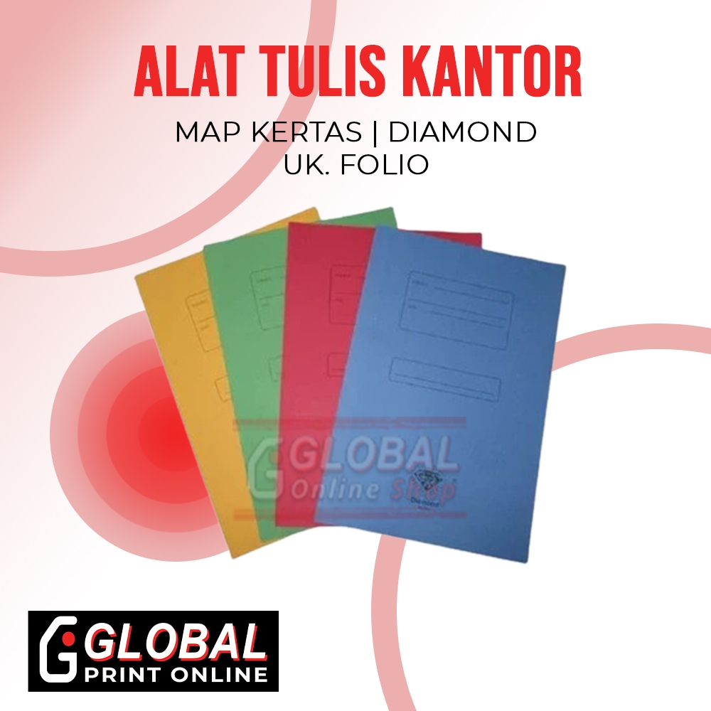 Jual Global Print Shop Online Map Diamond Kertas Folio Pack