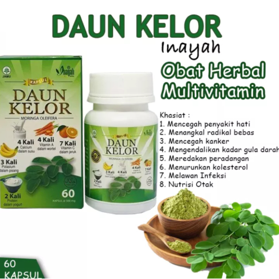 Jual Kapsul Daun Kelor Inayah Mengobati Diabetes Jantung Ginjal