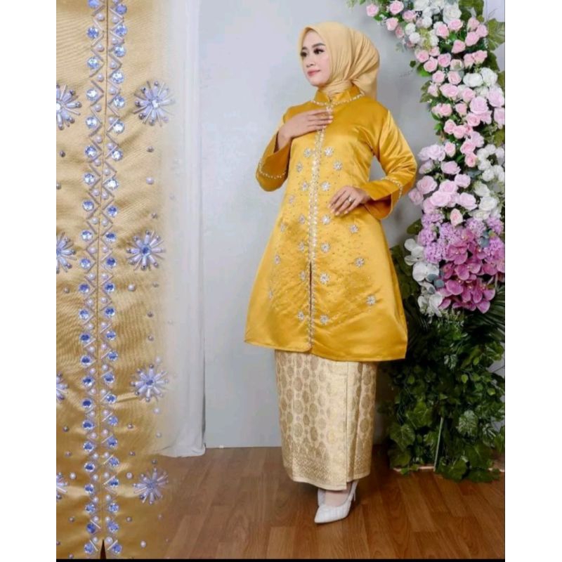 Jual New Kebaya Kurung Melayu Tafetta Payet Mutiara Tabur Kurung