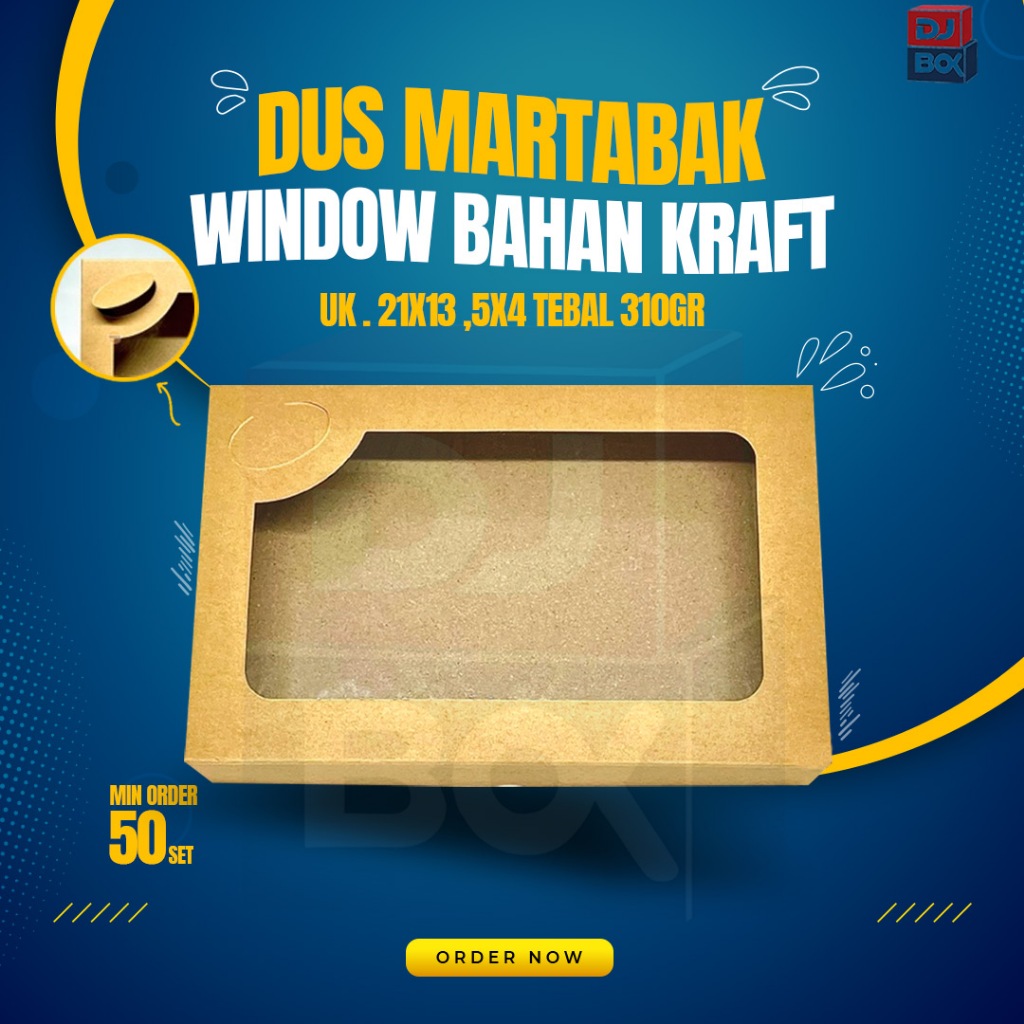 Jual Dus Martabak Window Bahan Kraft Coklat Tebal Gr Uk X X Cm