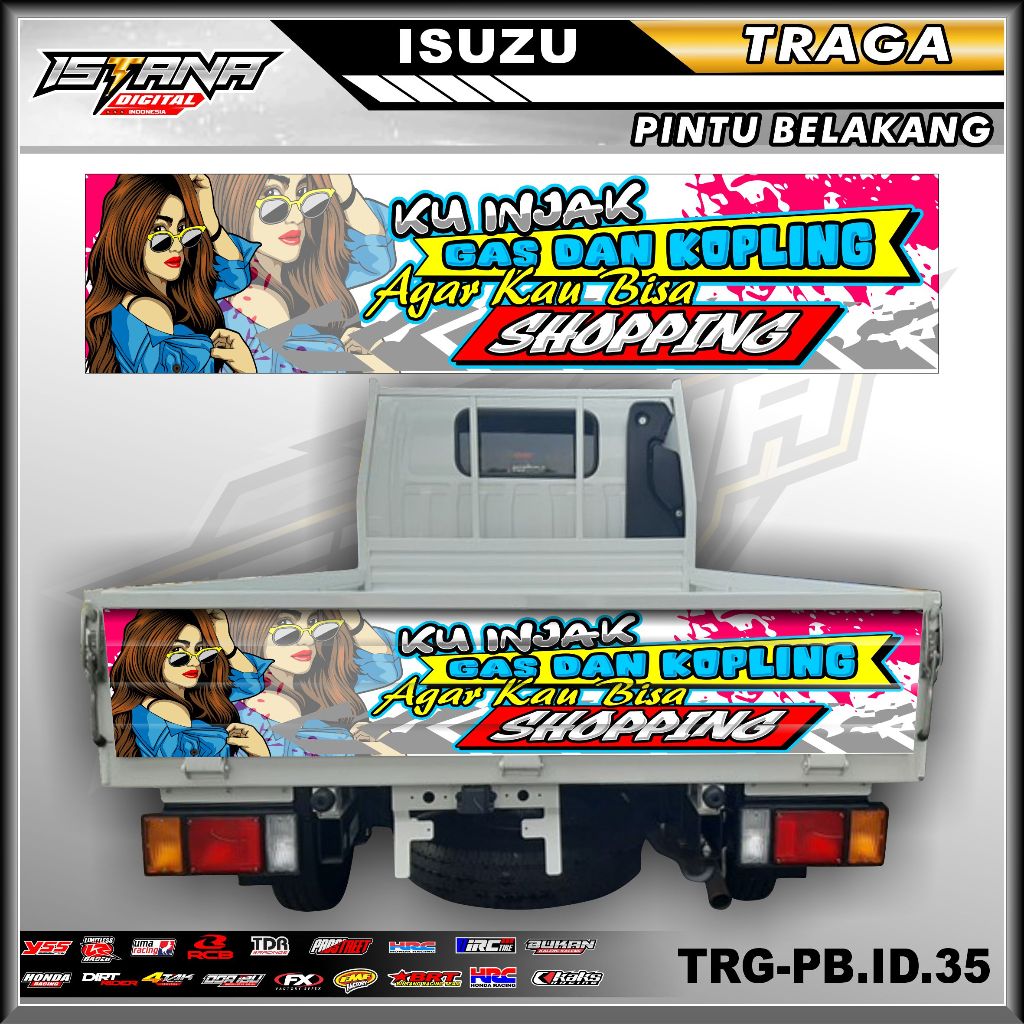 Jual Stiker Pintu Belakang Pick Up TRAGA Sticker Variasi Pintu