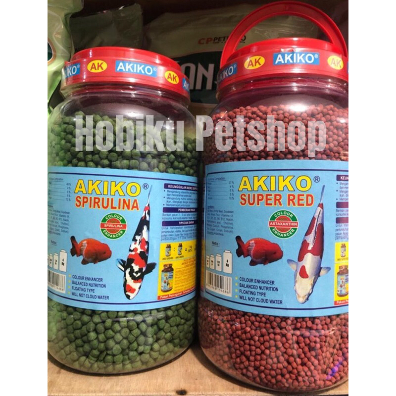 Jual Pelet Pakan Makanan Ikan Koi Akiko Super Red Spirulina Toples