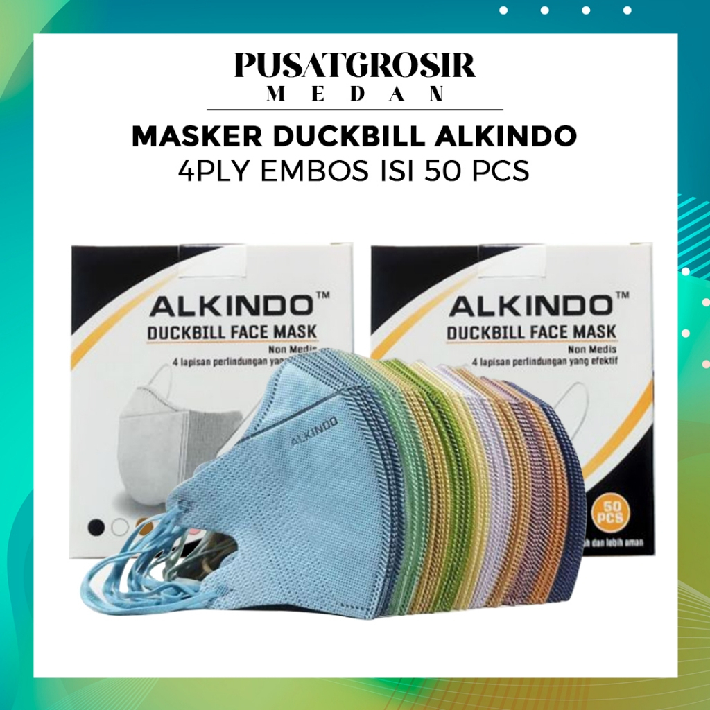 Jual MASKER DUCKBILL ALKINDO 4PLY EMBOS ISI 50 PCS Shopee Indonesia