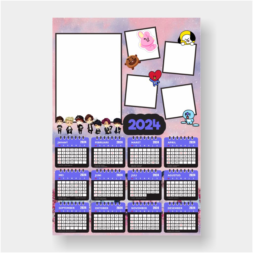 Jual Cetak Kalender Kpop Pakai Foto Sendiri Cetak Kalender Custom