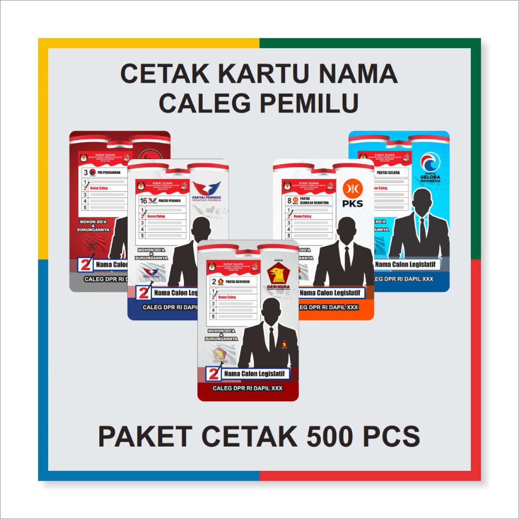 Jual Kartu Nama Caleg Pemilu Isi Pcs Shopee Indonesia