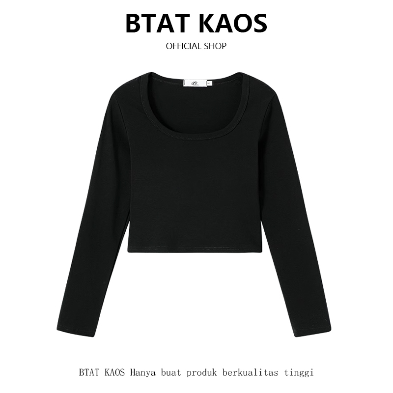 Jual Btat Kaos Rib Premium Lengan Panjang Kaos Basic Square Neck Wanita