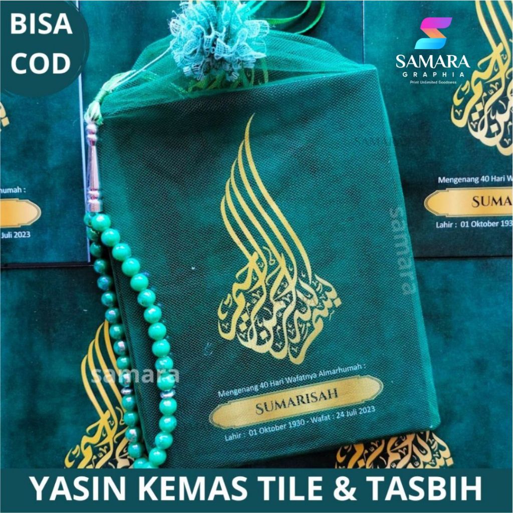 Jual Cetak Buku Yasin Dan Tahlil Softcover Custom Foto Almarhum Lengkap