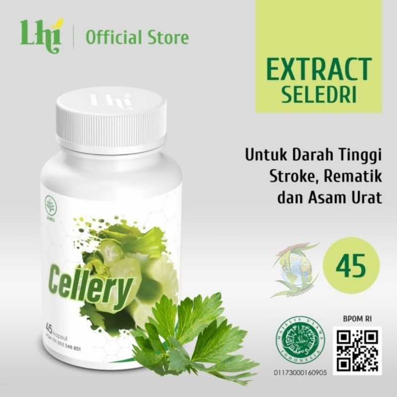 Jual CELLERY EKSTRAK DAUN SELEDRI KAPSUL LHI ORIGINAL 100 MERINGANKAN