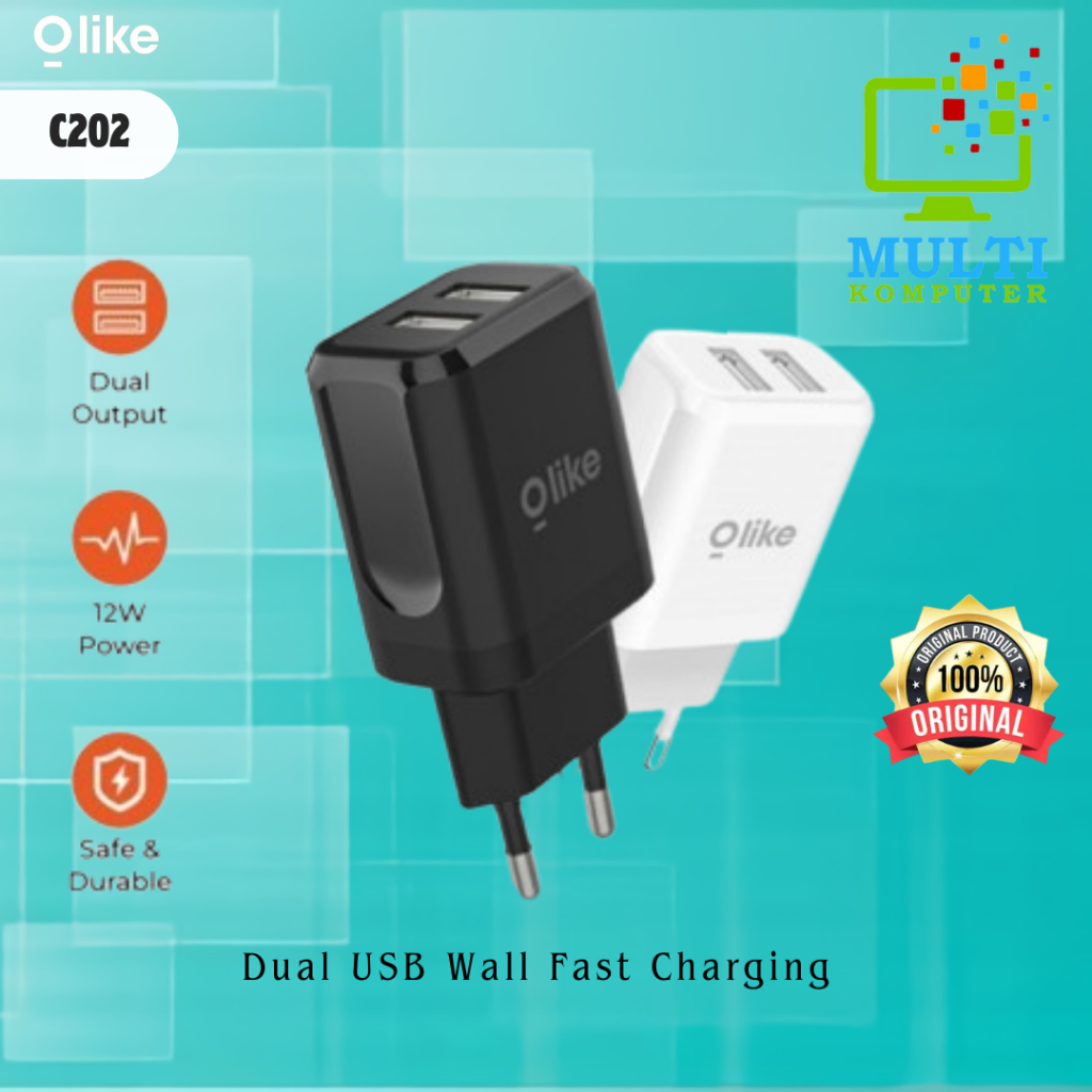 Jual Charger Adaptor Olike C202S Dual USB Wall Fast Charging 2 4A