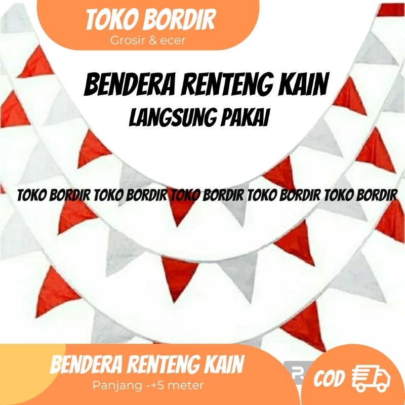 Jual Bendera Renteng Segitiga Merah Putih Dan Warna 5 Meter Shopee