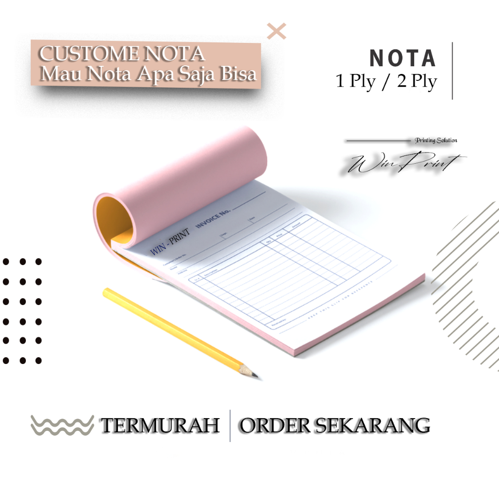 Jual Cetak Nota Bon Faktur Toko Surat Jalan Kwitansi Custom 1 Ply Dan 2