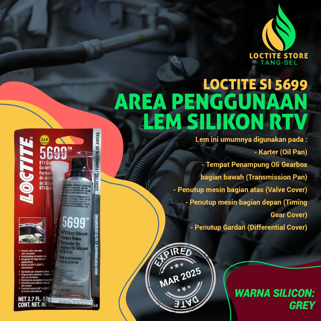 Jual Lem Silikon Gasket Rtv Super Tahan Panas Loctite Si Shopee