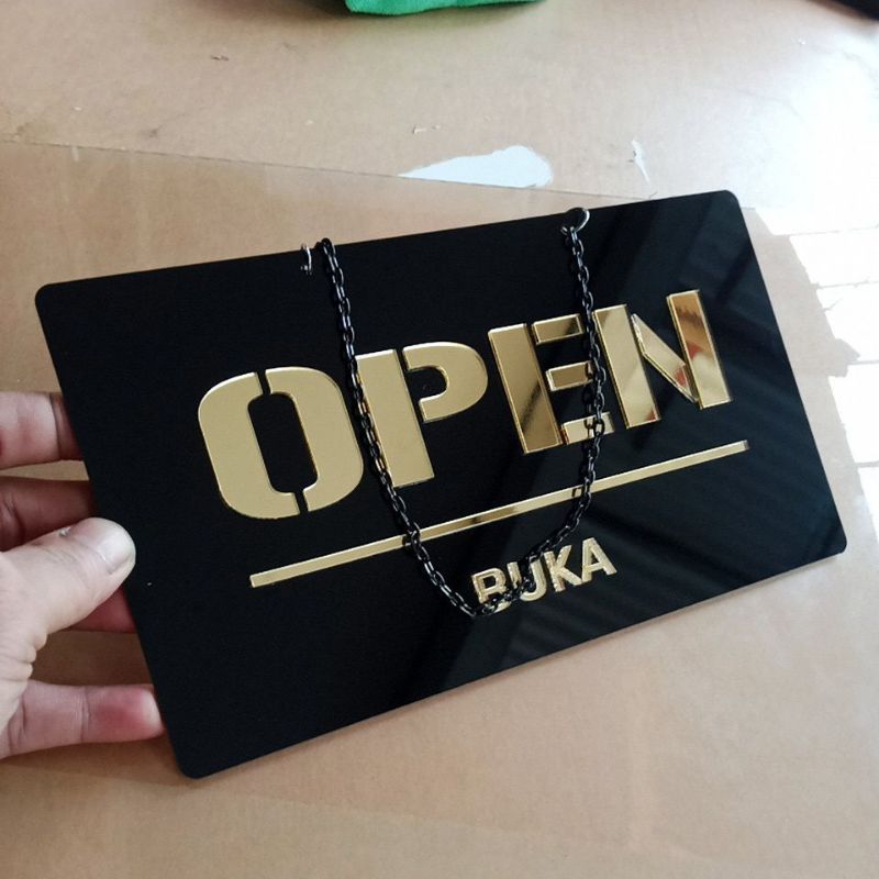 Jual Sign Board Open Closed Buka Tutup Bolak Balik Acrilik Timbul Free