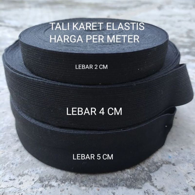 Jual Tali Karet Elastis Tali Webbing Elastis Harga Per Meter Ukuran