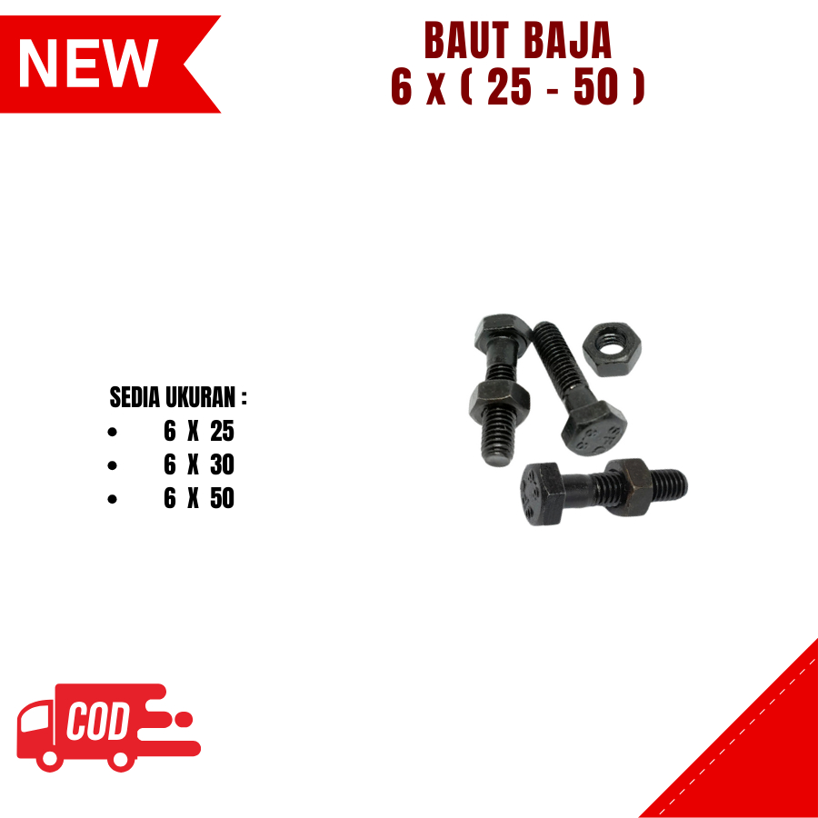 Jual Baut Mur Baja Ukuran X X X Universal Drat Kasar