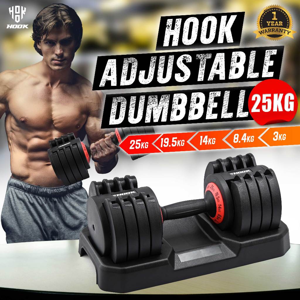 Jual Dumbbell Barble Angkat Beban Burbel Hook Adjustable Dumbell Set