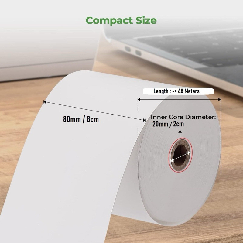 Jual SP KERTAS THERMAL 80 X 80 KERTAS STRUK KASIR PAPER ROLL 80X80