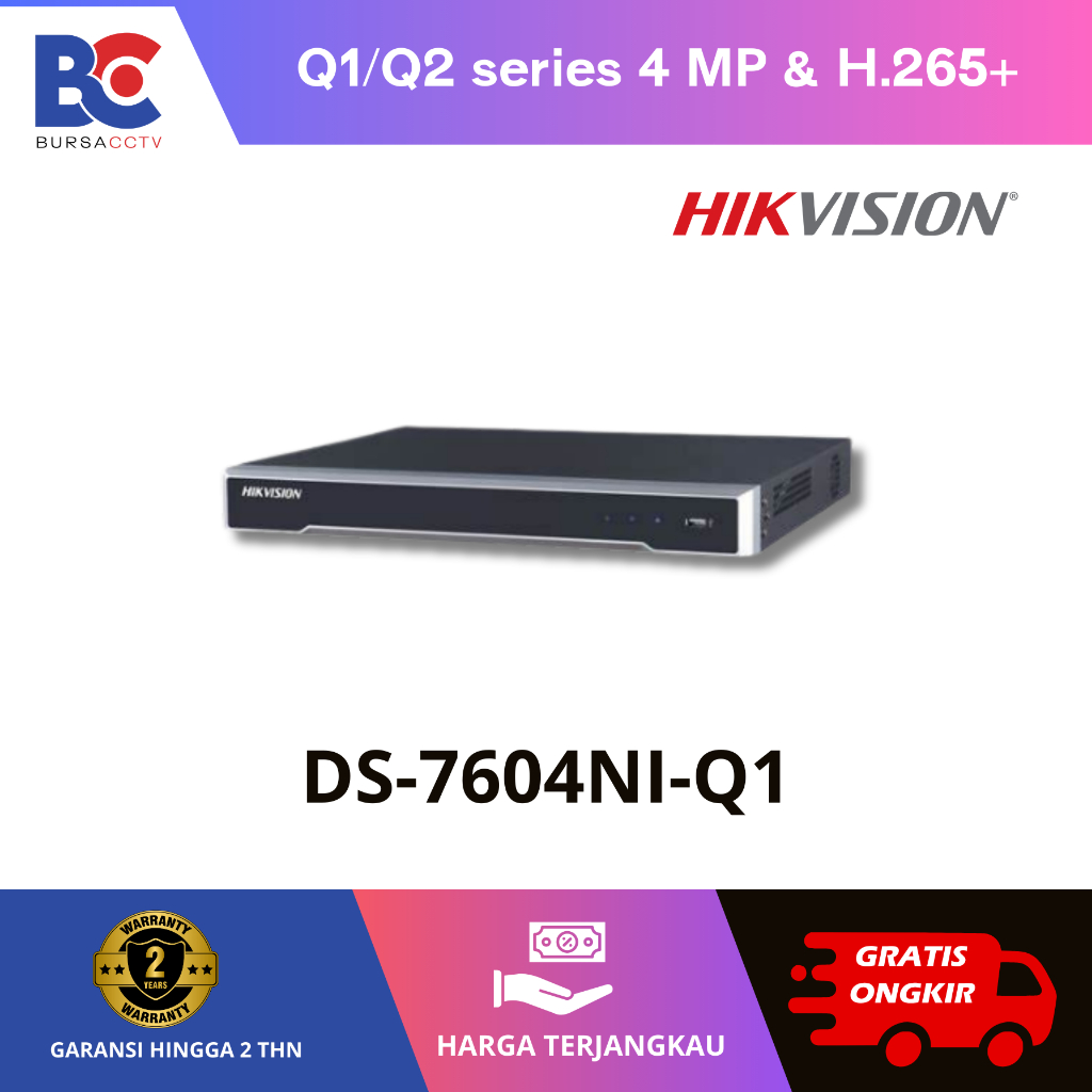 Jual NVR HIKVISION DS 7604NI Q1 H265 Shopee Indonesia