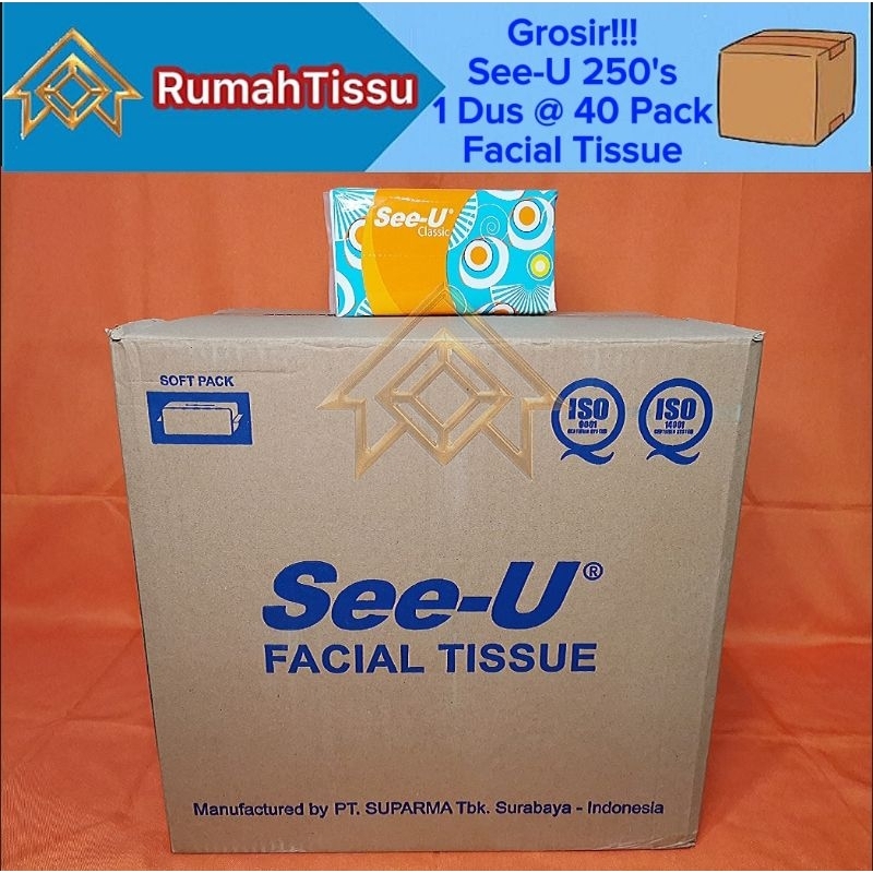 Jual 1 Dus 40 Pack Tisu See U Classic 250 Sheets 2 Ply Facial