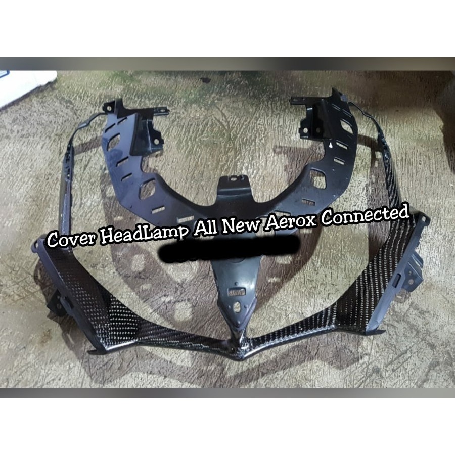 Jual Cover Frame Headlamp Lampu Depan Carbon Kevlar New Aerox Connected