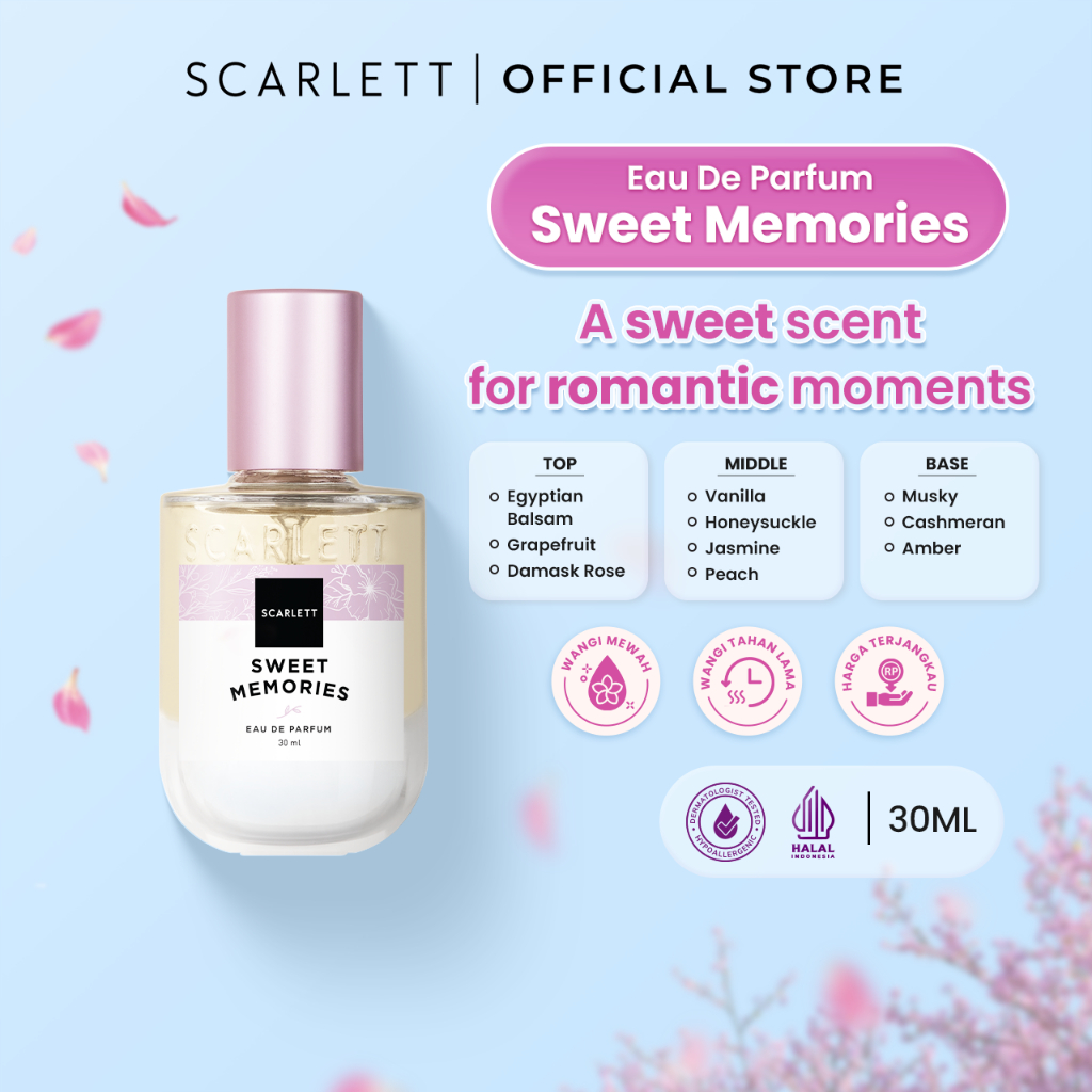 Jual Scarlett Whitening Eau De Parfum Sweet Memories 30ml EDP Parfum