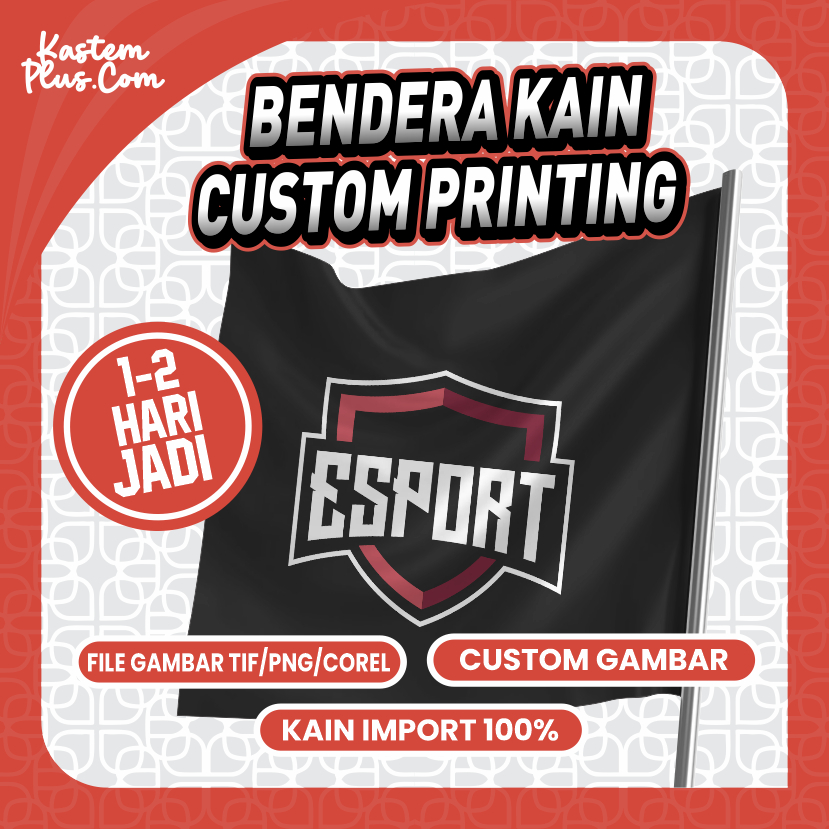 Jual Cetak Bendera Kain Custom Design Full Printing Desain Bebas