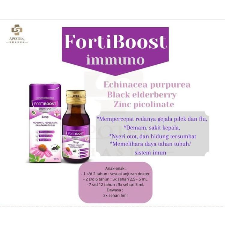 Jual Fortiboost Immuno Sirup 60ml Membantu Memelihara Daya Tahan