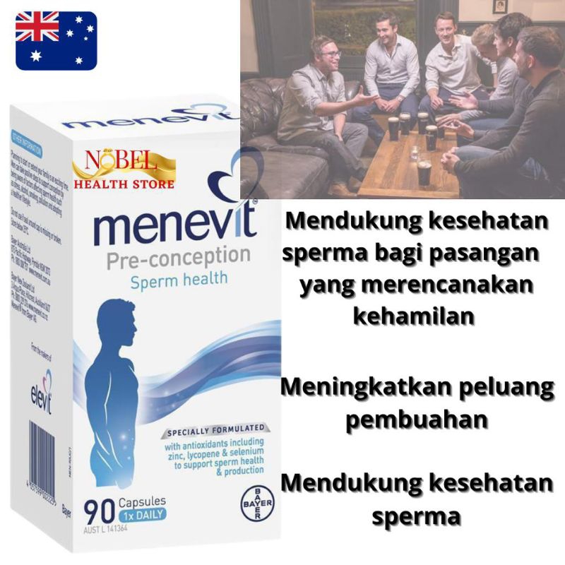 Jual Menevit Pre Conception Sperm Heatlh Capsules Pack Days