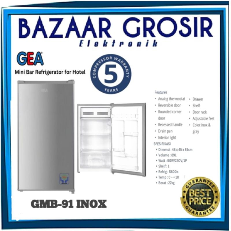 Jual KULKAS 1 PINTU GEA GMB 91 GMB91 MINI BAR REFRIGERATOR 89L