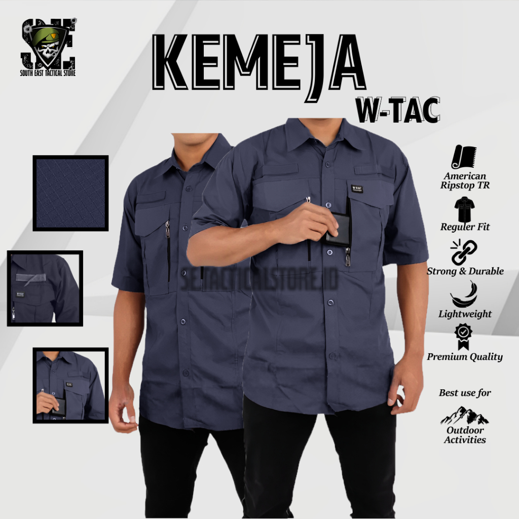 Jual Kemeja Kerja Formal Tactical Wtac Original Lengan Pendek Bahan