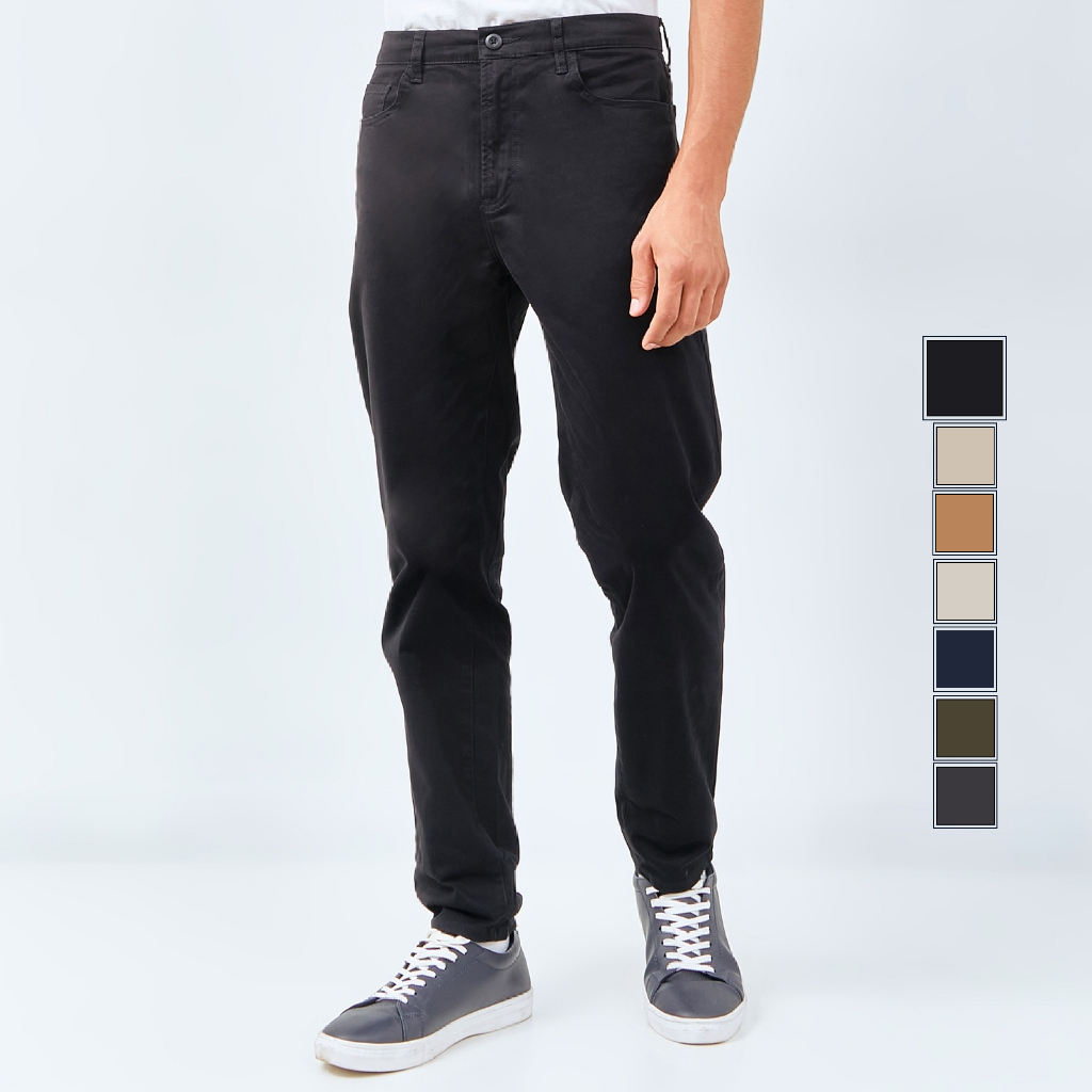 Jual M Celana Panjang Pria Chino Pants Slim Fit Stretch Hitam A