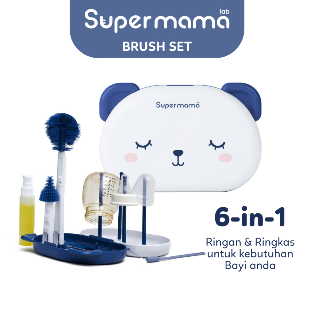 Jual Supermama Lab 6 In 1 Set Sikat Botol Bayi Brush Set Shopee