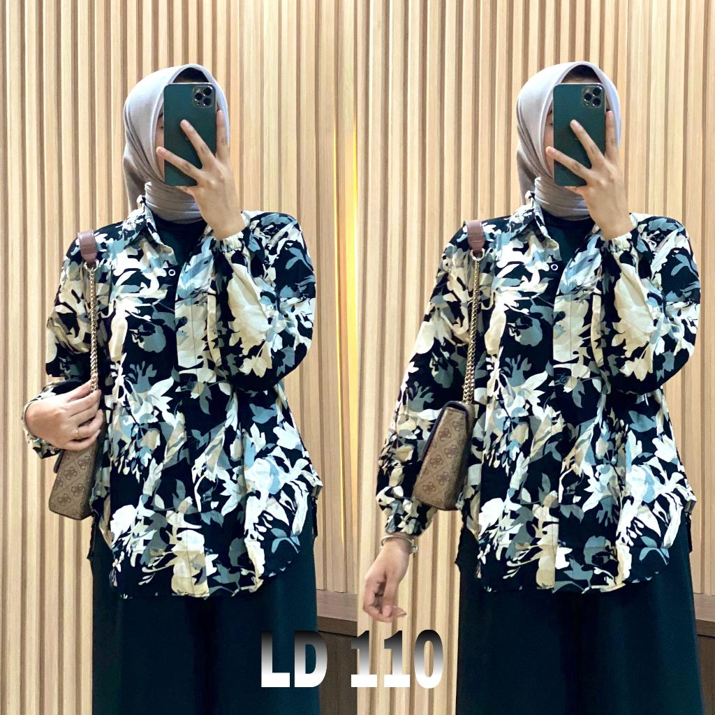 Jual Setelan Wanita Terbaru Baju Celana Set Kemeja Rayon Motif Celana