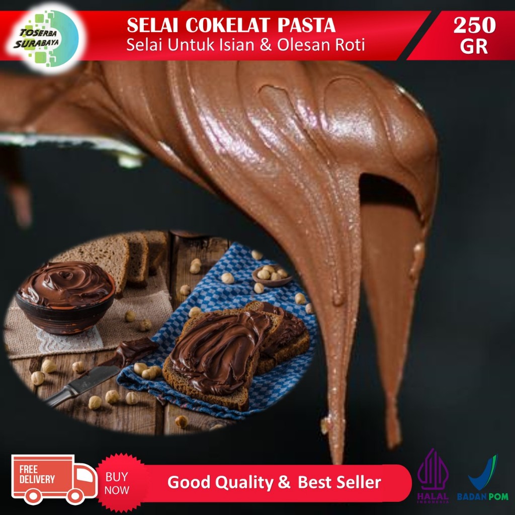 Jual SELAI COKLAT PASTA Repack 250gr Selai Cokelat Isian Olesan