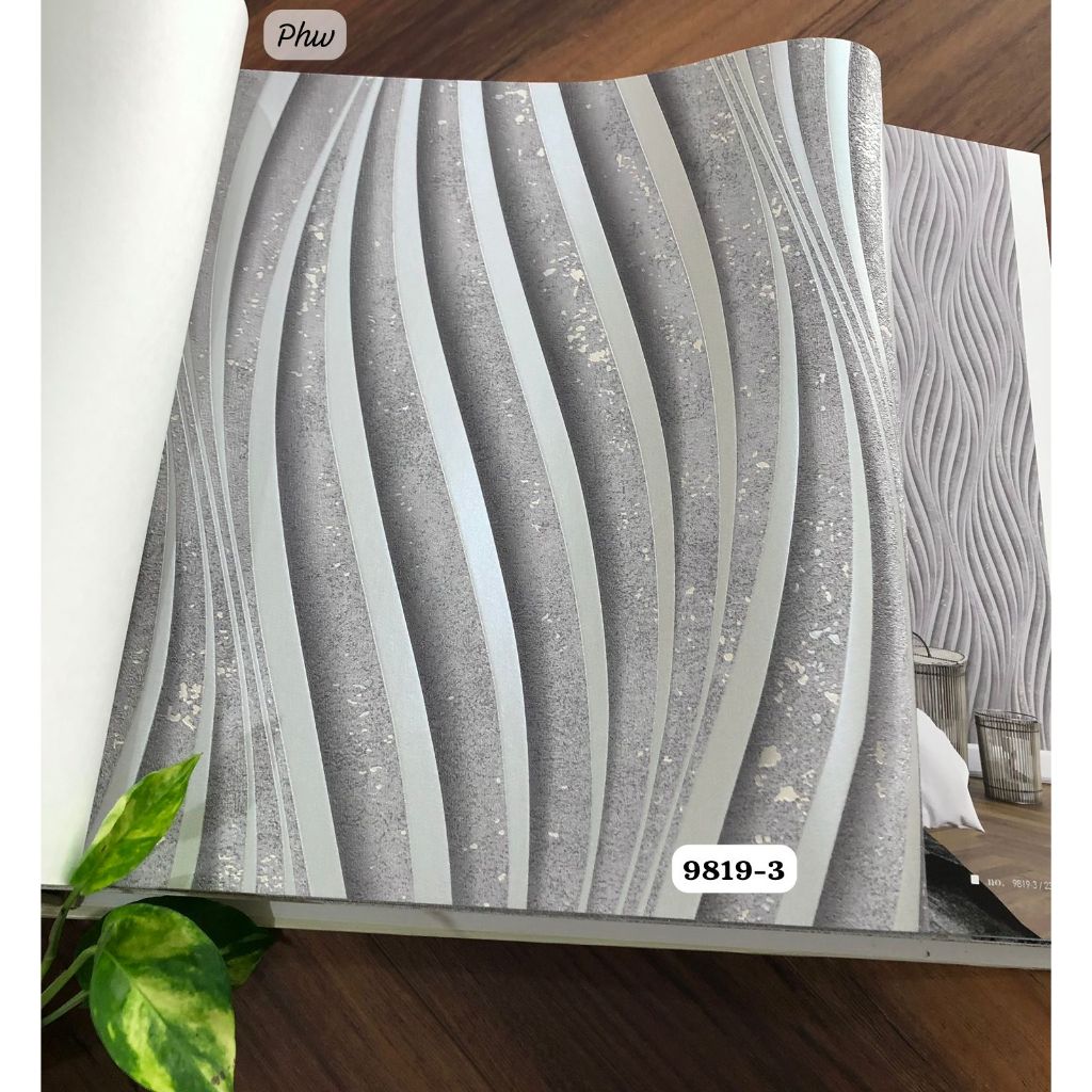 Jual Wallpaper Dinding Salur Ulir Minimalis Industrial Semen Modern Abu