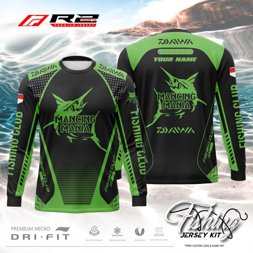 Jual Jersey Mancing Custom Premium Micro Dry Fit Lengan Panjang Full