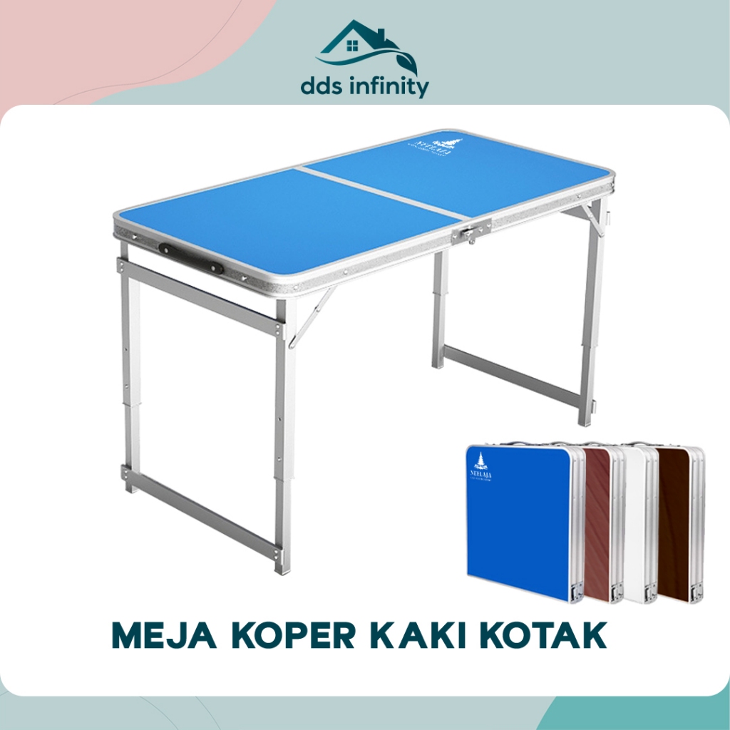 Jual Meja Lipat Koper Meja Portable Travel Serbaguna HPL Meja Kaki