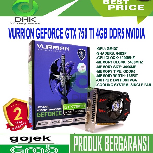 Jual ART O8W VGA VURRION GTX 75 TI 4GB DDR5 NVIDIA GEFORCE GRAPHIC CARD