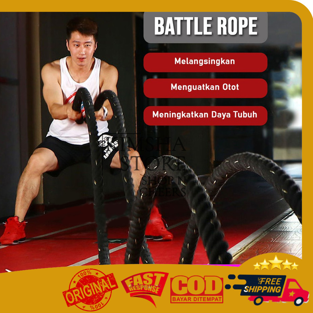 Jual Speeds Battle Rope 12 Meter Tali Gym Fitness Alat Olahraga Latihan