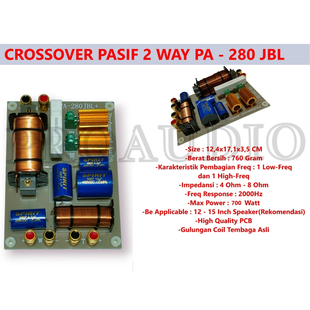 Jual Crossover Pasif 2 Way Model JBL PA 280 Terminal Low High Mantap