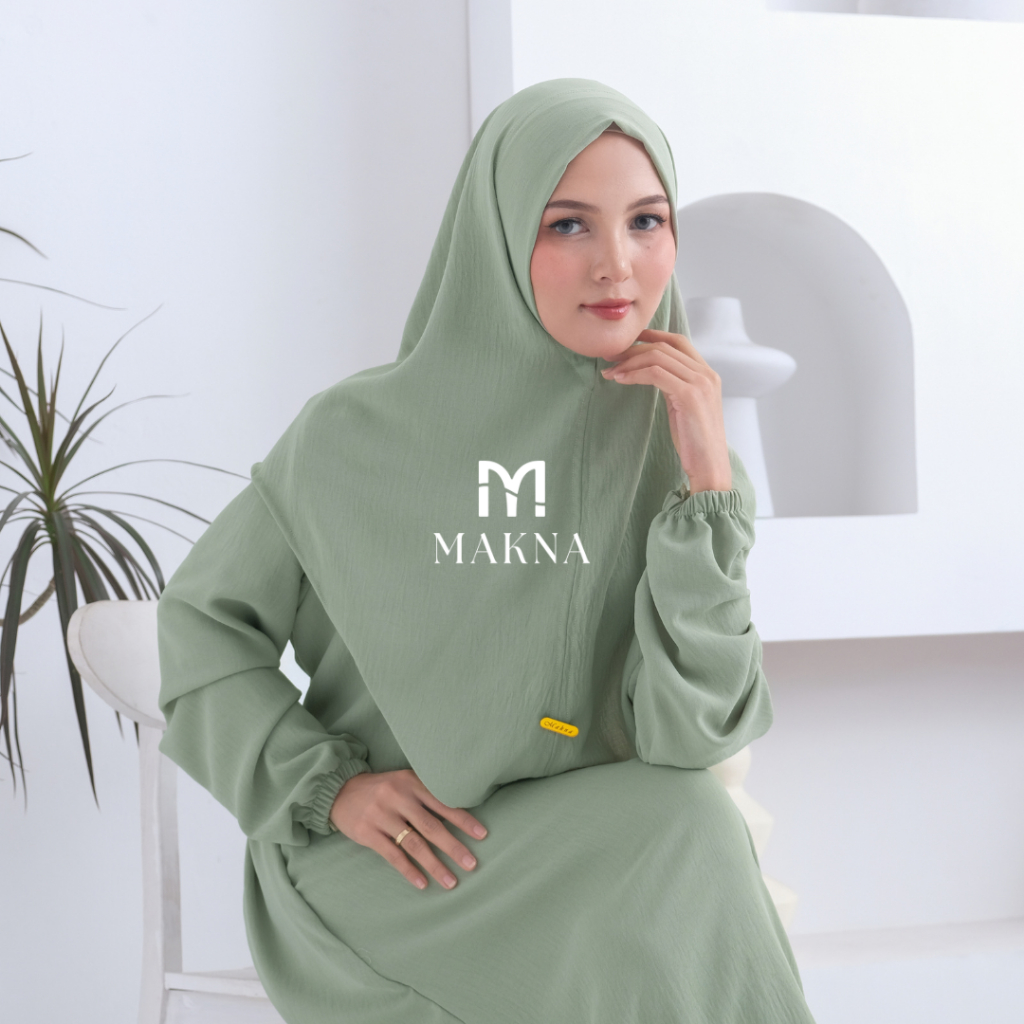 Jual Maya Gamis Abaya Set Hijab Bergo Jumbo Bahan Crinkle Airflow