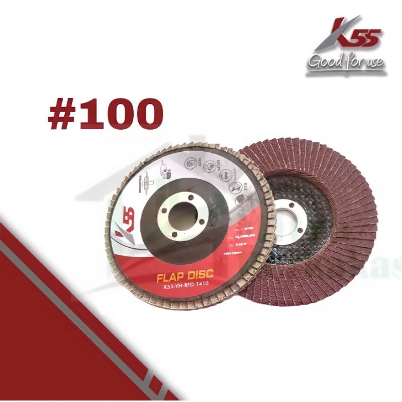 Jual K55 Amplas Susun 100 Flap Disc Mata Amplas Gerinda 4 Inch Grit