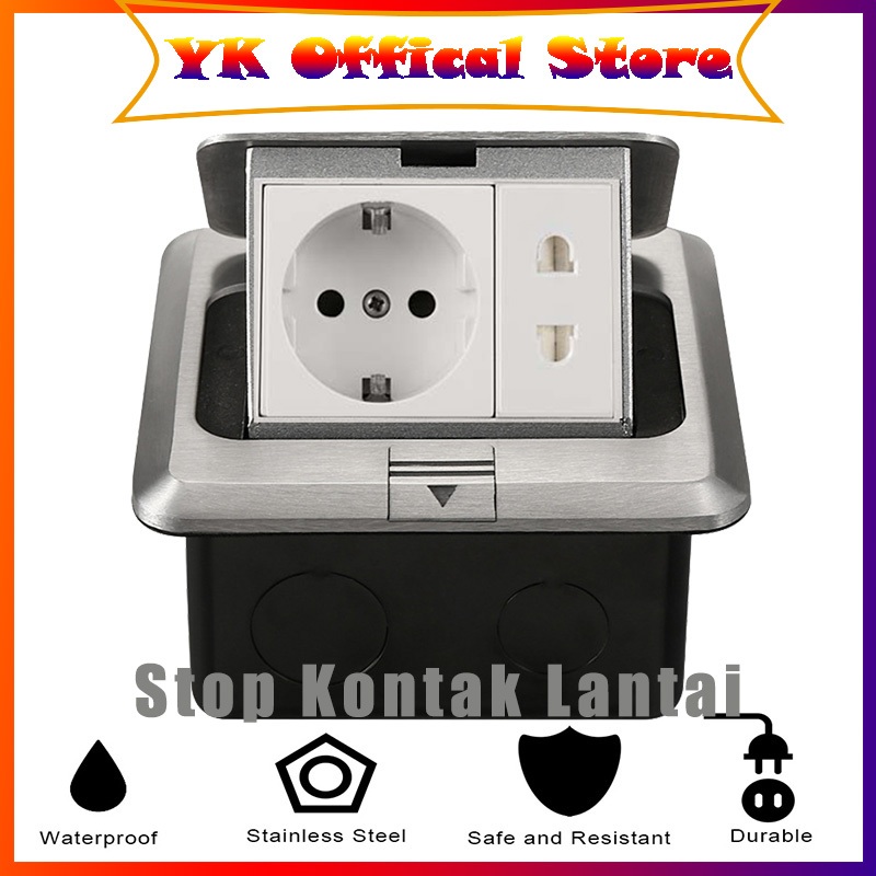 Jual Stop Kontak Lantai 3 Modul Flip Up Slow Motion Stopkontak Tipe C