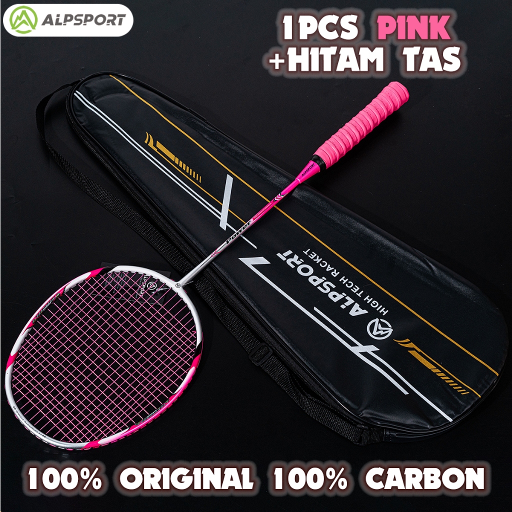 Jual Alpsport New Cherry Badminton Racket Serat Karbon Penuh