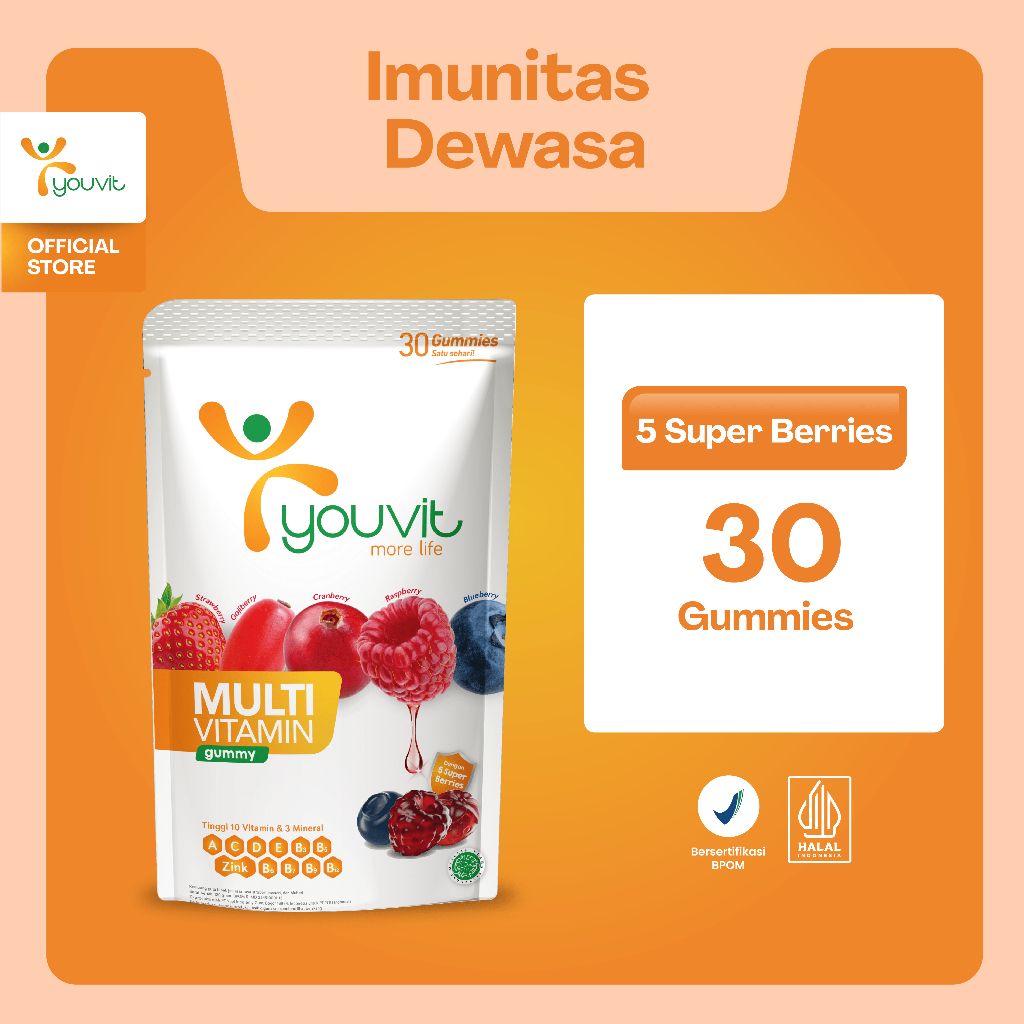 Jual Multivitamin Gummy Dewasa Untuk Imunitas Youvit Multivitamin