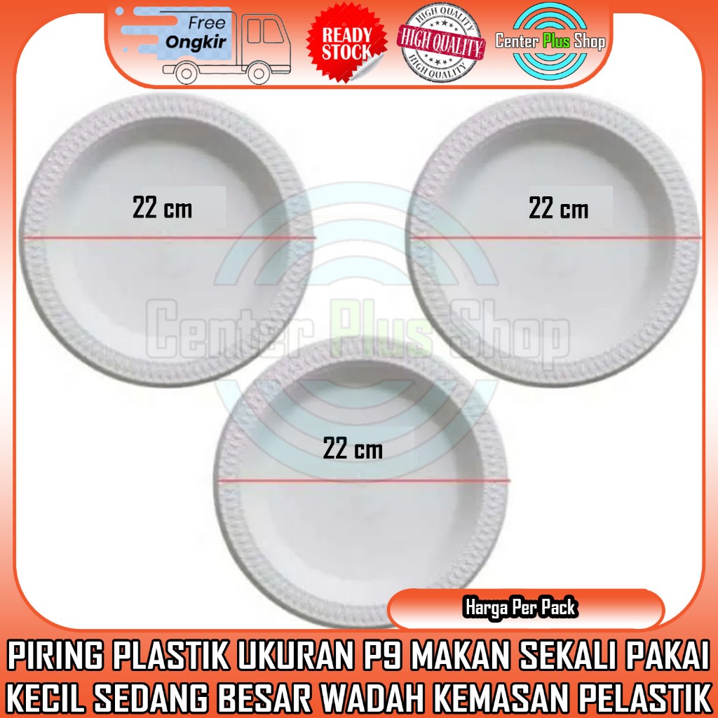 Jual WADAH MAKANAN PIRING PLASTIK UKURAN P9 MAKAN DISPOSABLE KECIL