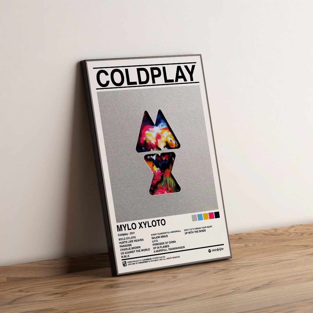 Jual Poster Cover Album Coldplay Aesthetic Frameblock Fiber