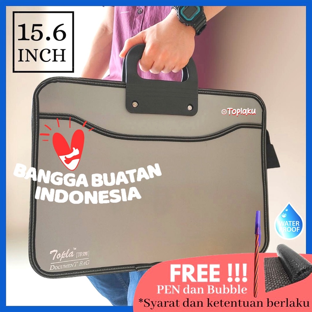 Jual TOPLA Tas Berkas Dokumen File Besar Anti Air Resleting 156 Inch